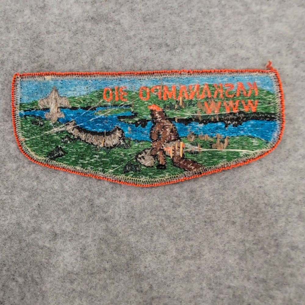 Kaskamapo 310 WWW Patch Orange Border Scout Camping Hiking Adventure Emblem‎ - Picture 2 of 3